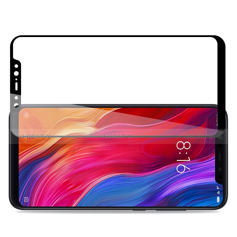 Schutzfolie Full Coverage Displayschutzfolie Panzerfolie Skins zum Aufkleben Gehärtetes Glas Glasfolie für Xiaomi Mi 8 Explorer Schwarz