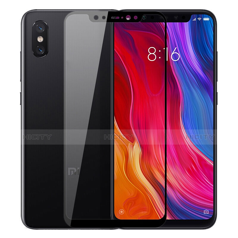 Schutzfolie Full Coverage Displayschutzfolie Panzerfolie Skins zum Aufkleben Gehärtetes Glas Glasfolie für Xiaomi Mi 8 Explorer Schwarz