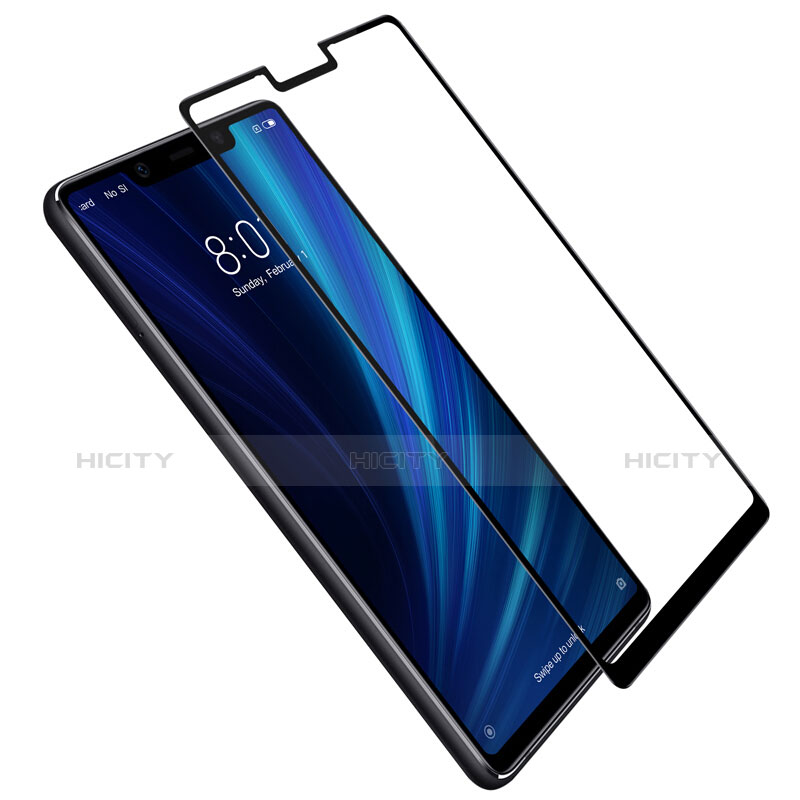 Schutzfolie Full Coverage Displayschutzfolie Panzerfolie Skins zum Aufkleben Gehärtetes Glas Glasfolie für Xiaomi Mi 8 SE Schwarz