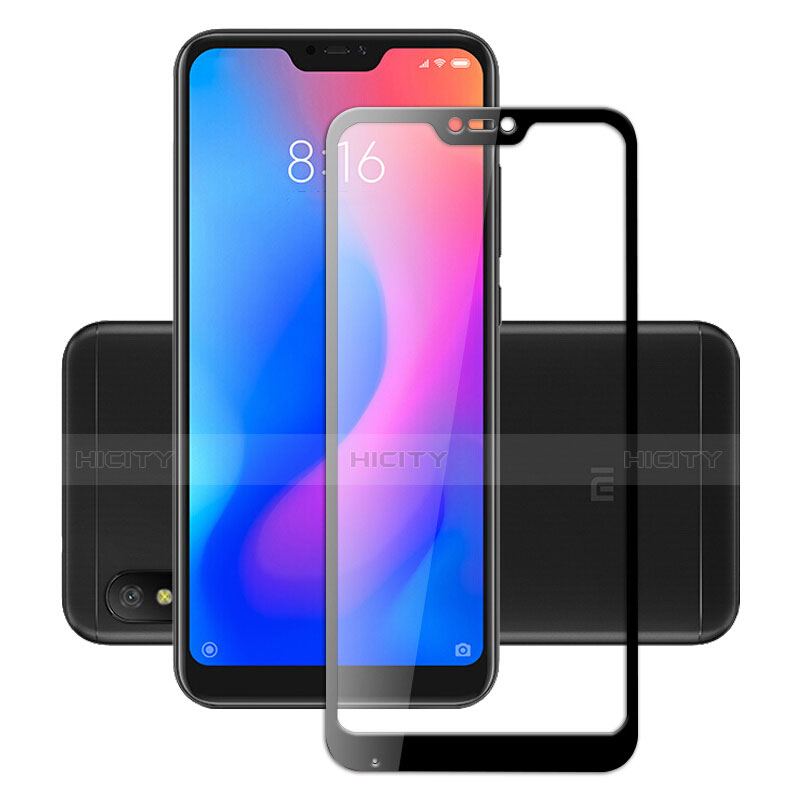 Schutzfolie Full Coverage Displayschutzfolie Panzerfolie Skins zum Aufkleben Gehärtetes Glas Glasfolie für Xiaomi Mi A2 Lite Schwarz