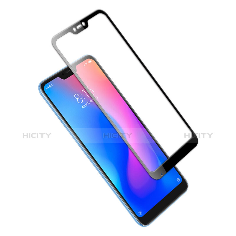 Schutzfolie Full Coverage Displayschutzfolie Panzerfolie Skins zum Aufkleben Gehärtetes Glas Glasfolie für Xiaomi Mi A2 Lite Schwarz