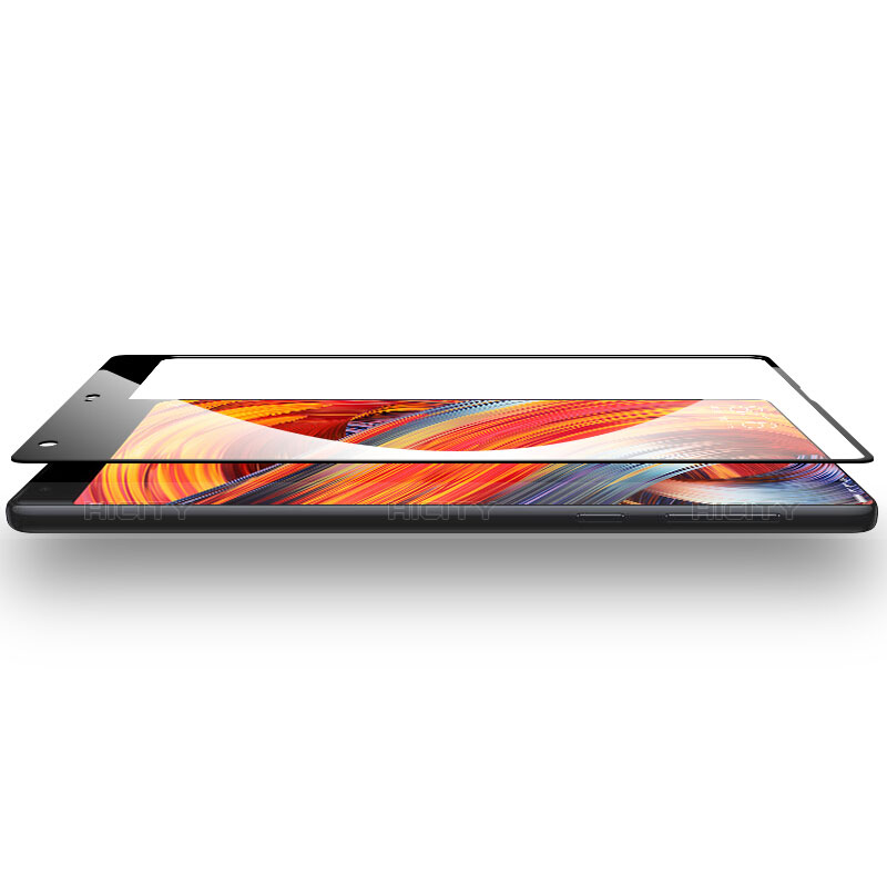 Schutzfolie Full Coverage Displayschutzfolie Panzerfolie Skins zum Aufkleben Gehärtetes Glas Glasfolie für Xiaomi Mi Mix 2 Schwarz