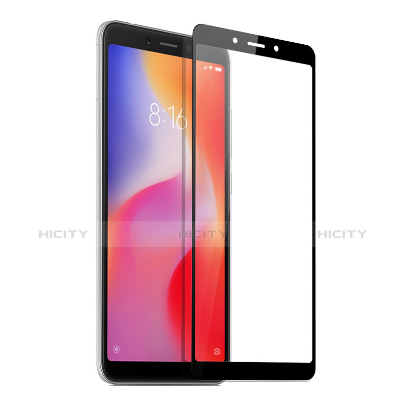 Schutzfolie Full Coverage Displayschutzfolie Panzerfolie Skins zum Aufkleben Gehärtetes Glas Glasfolie für Xiaomi Redmi 6A Schwarz