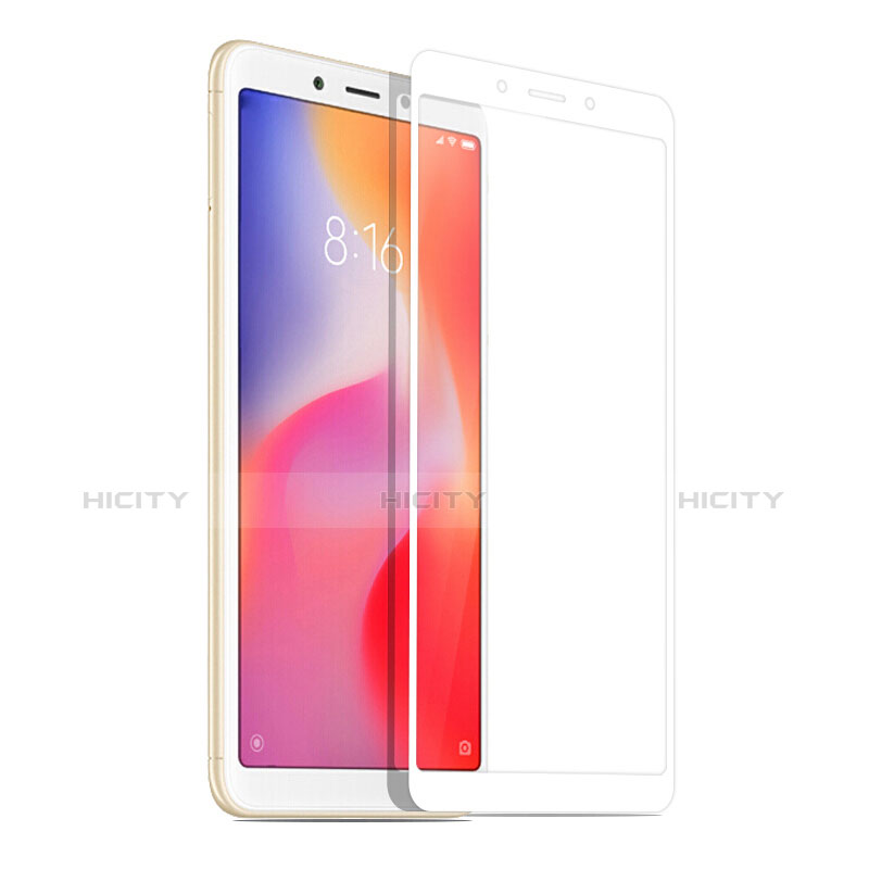 Schutzfolie Full Coverage Displayschutzfolie Panzerfolie Skins zum Aufkleben Gehärtetes Glas Glasfolie für Xiaomi Redmi 6A Weiß