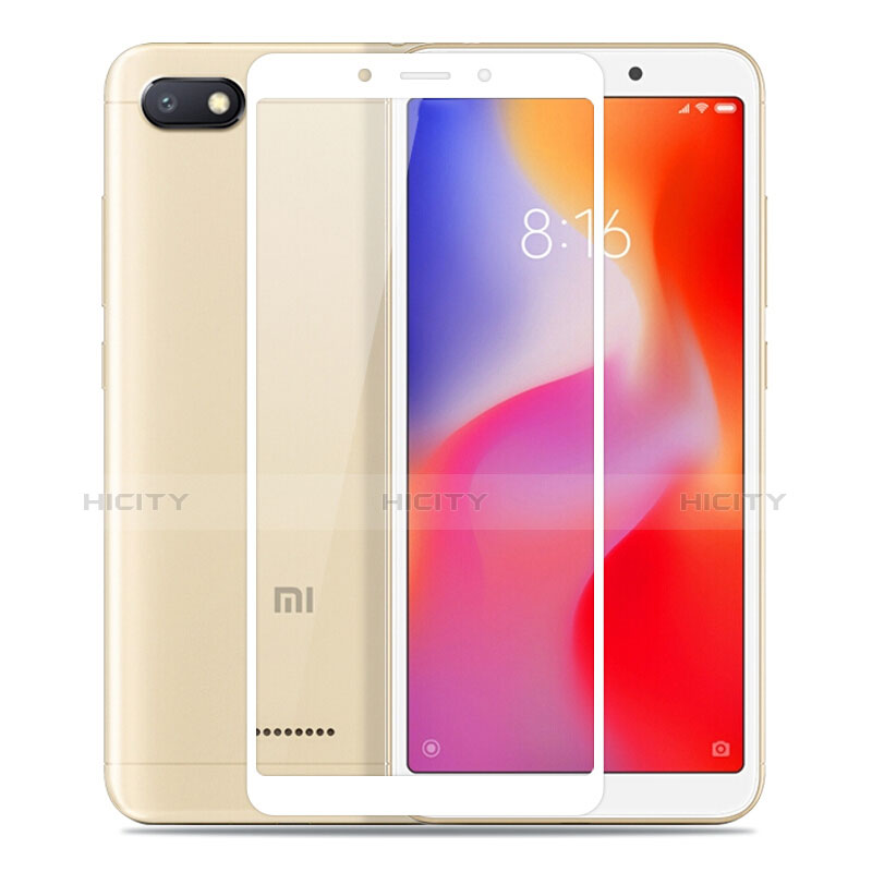 Schutzfolie Full Coverage Displayschutzfolie Panzerfolie Skins zum Aufkleben Gehärtetes Glas Glasfolie für Xiaomi Redmi 6A Weiß