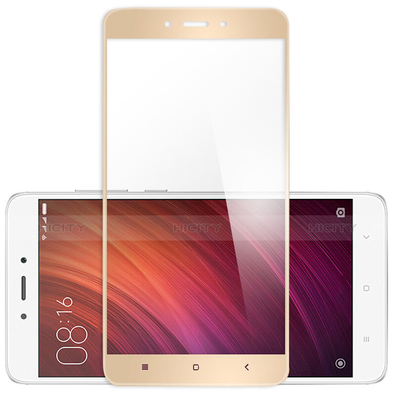 Schutzfolie Full Coverage Displayschutzfolie Panzerfolie Skins zum Aufkleben Gehärtetes Glas Glasfolie für Xiaomi Redmi Note 4 Gold