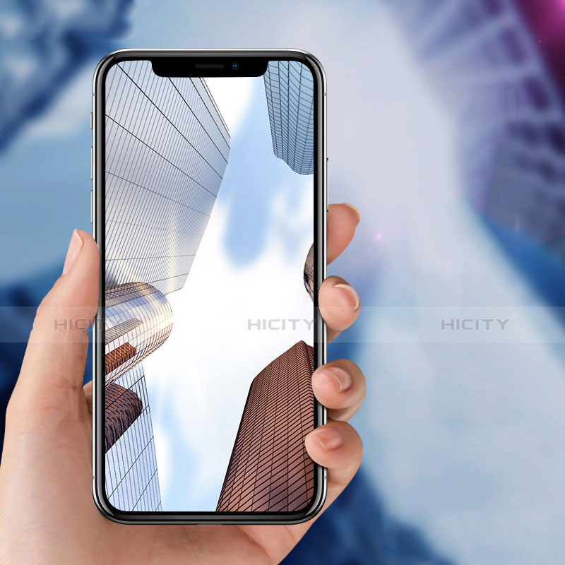 Schutzfolie Full Coverage Displayschutzfolie Panzerfolie Skins zum Aufkleben Gehärtetes Glas Glasfolie P05 für Apple iPhone X Schwarz