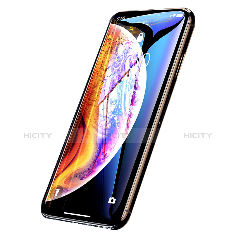 Schutzfolie Full Coverage Displayschutzfolie Panzerfolie Skins zum Aufkleben Gehärtetes Glas Glasfolie P06 für Apple iPhone X Schwarz