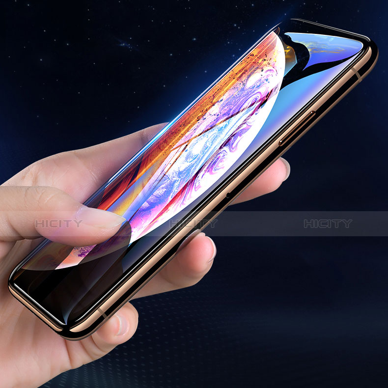 Schutzfolie Full Coverage Displayschutzfolie Panzerfolie Skins zum Aufkleben Gehärtetes Glas Glasfolie P06 für Apple iPhone X Schwarz