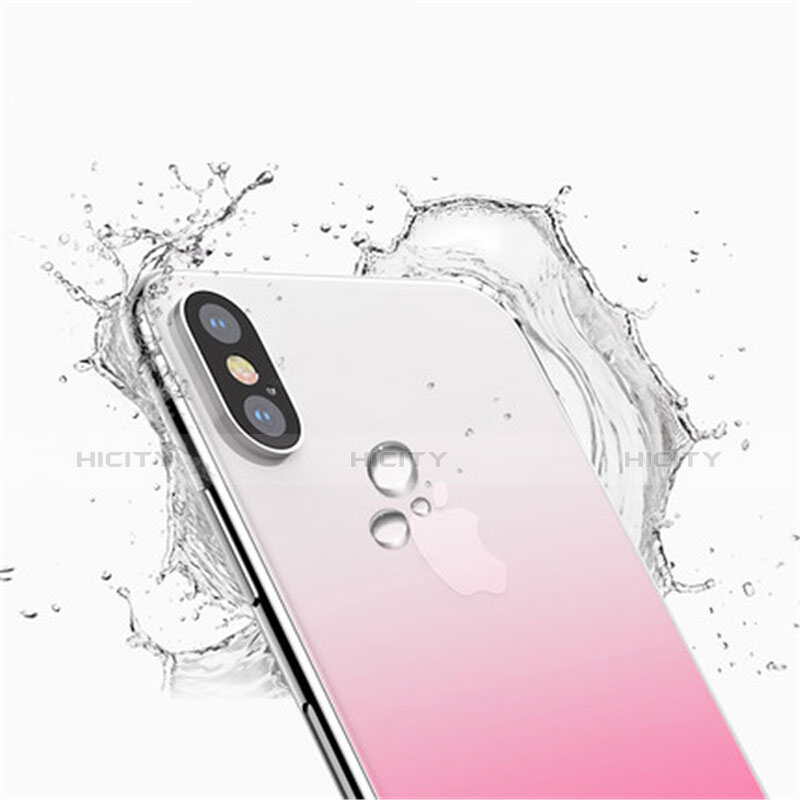 Schutzfolie Schutz Folie Rückseite Farbverlauf für Apple iPhone Xs Max Rosa