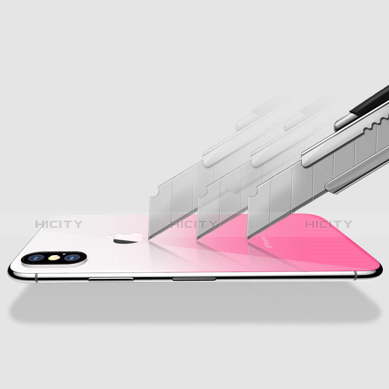 Schutzfolie Schutz Folie Rückseite Farbverlauf für Apple iPhone Xs Max Rosa