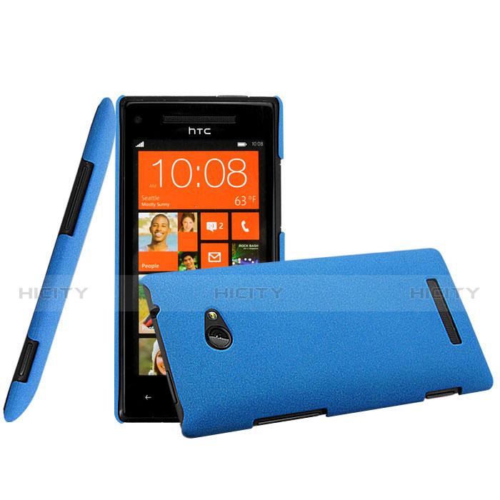 Schutzhülle Kunststoff Hülle Matt für HTC 8X Windows Phone Blau Plus