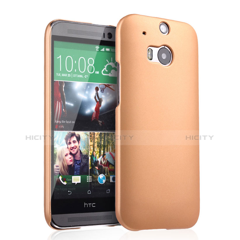 Schutzhülle Kunststoff Hülle Matt für HTC One M8 Gold