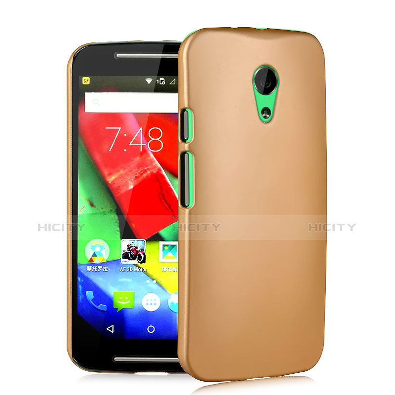 Schutzhülle Kunststoff Hülle Matt für Motorola Moto G (2nd Gen) Gold