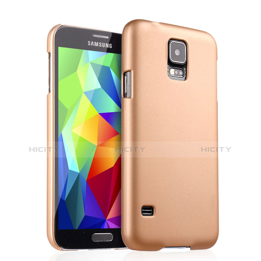 Schutzhülle Kunststoff Hülle Matt für Samsung Galaxy S5 Duos Plus Gold