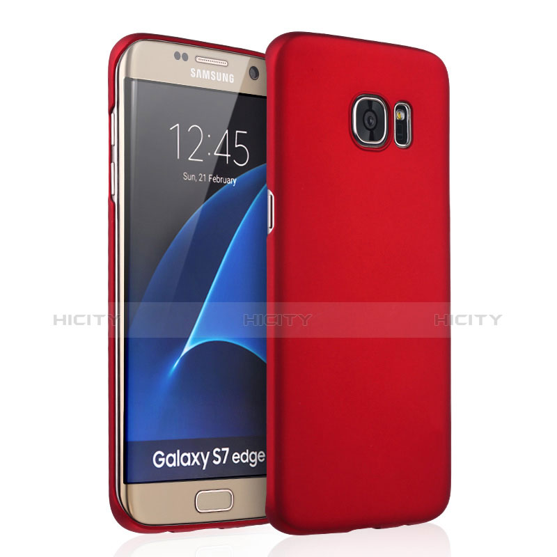 Schutzhülle Kunststoff Hülle Matt für Samsung Galaxy S7 Edge G935F Rot