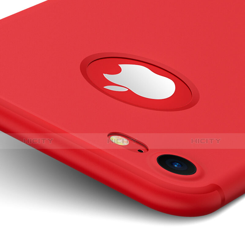 Schutzhülle Kunststoff Hülle Matt Loch für Apple iPhone 8 Rot