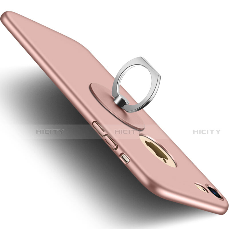 Schutzhülle Kunststoff Hülle Matt Loch mit Fingerring Ständer für Apple iPhone SE (2020) Rosa