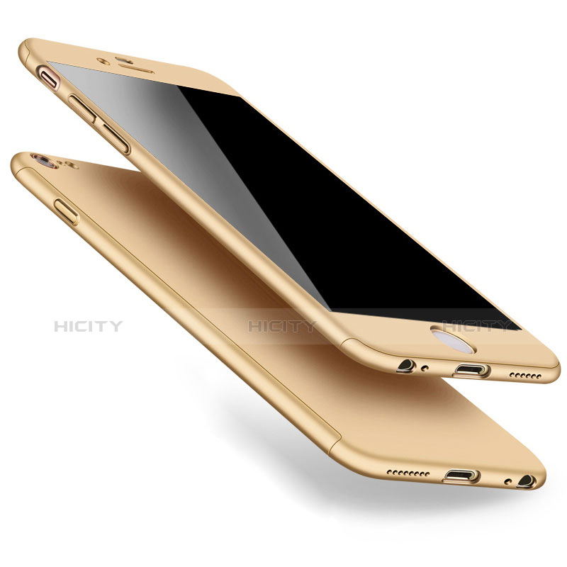 Schutzhülle Kunststoff Hülle Matt Vorder und Rückseite 360 Grad für Apple iPhone 6 Gold