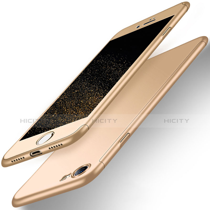 Schutzhülle Kunststoff Hülle Matt Vorder und Rückseite 360 Grad für Apple iPhone 7 Gold