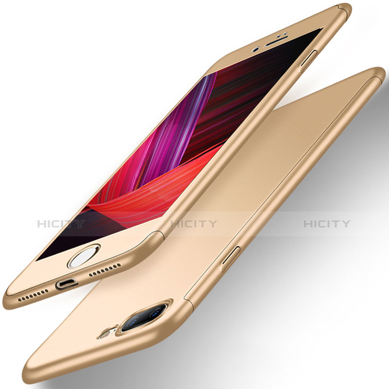 Schutzhülle Kunststoff Hülle Matt Vorder und Rückseite 360 Grad Q01 für Apple iPhone 7 Plus Gold Plus