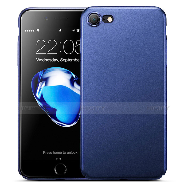 Schutzhülle Kunststoff Tasche Matt für Apple iPhone 7 Blau