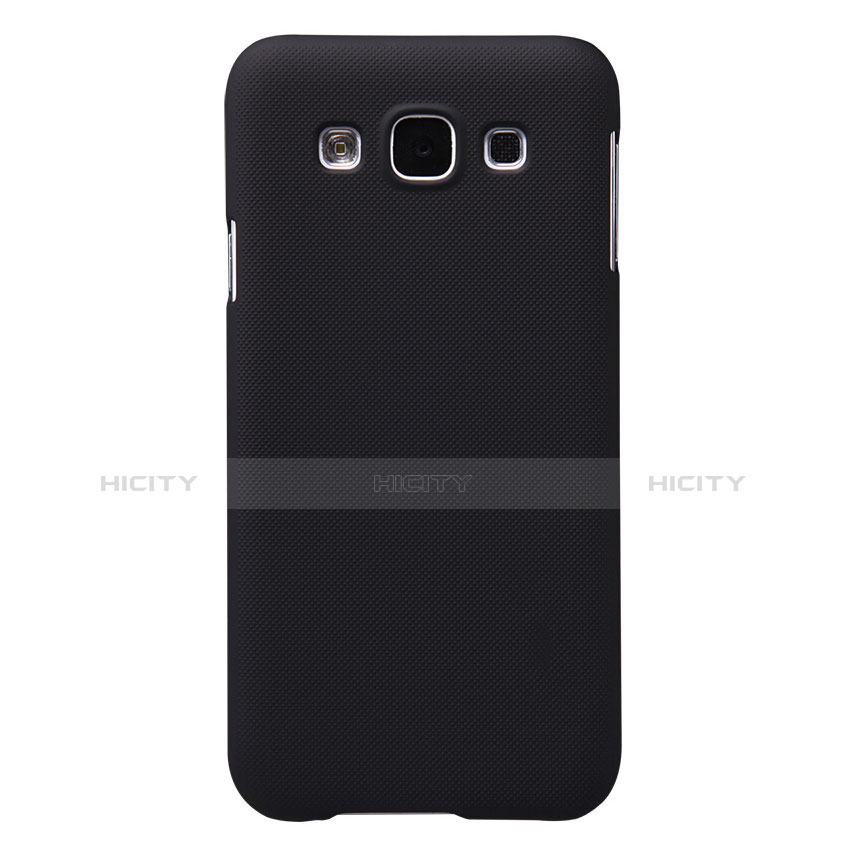 Schutzhülle Kunststoff Tasche Matt für Samsung Galaxy E5 SM-E500F E500H Schwarz groß