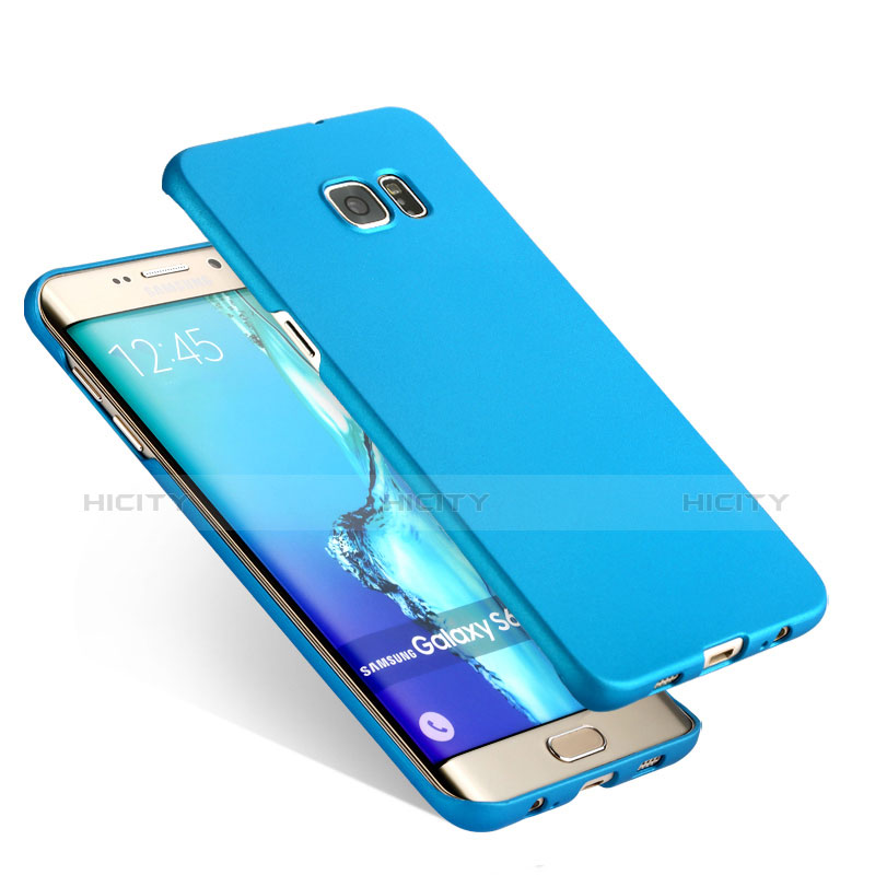 Schutzhülle Kunststoff Tasche Matt für Samsung Galaxy S6 Edge+ Plus SM-G928F Hellblau