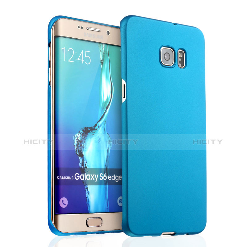 Schutzhülle Kunststoff Tasche Matt für Samsung Galaxy S6 Edge+ Plus SM-G928F Hellblau