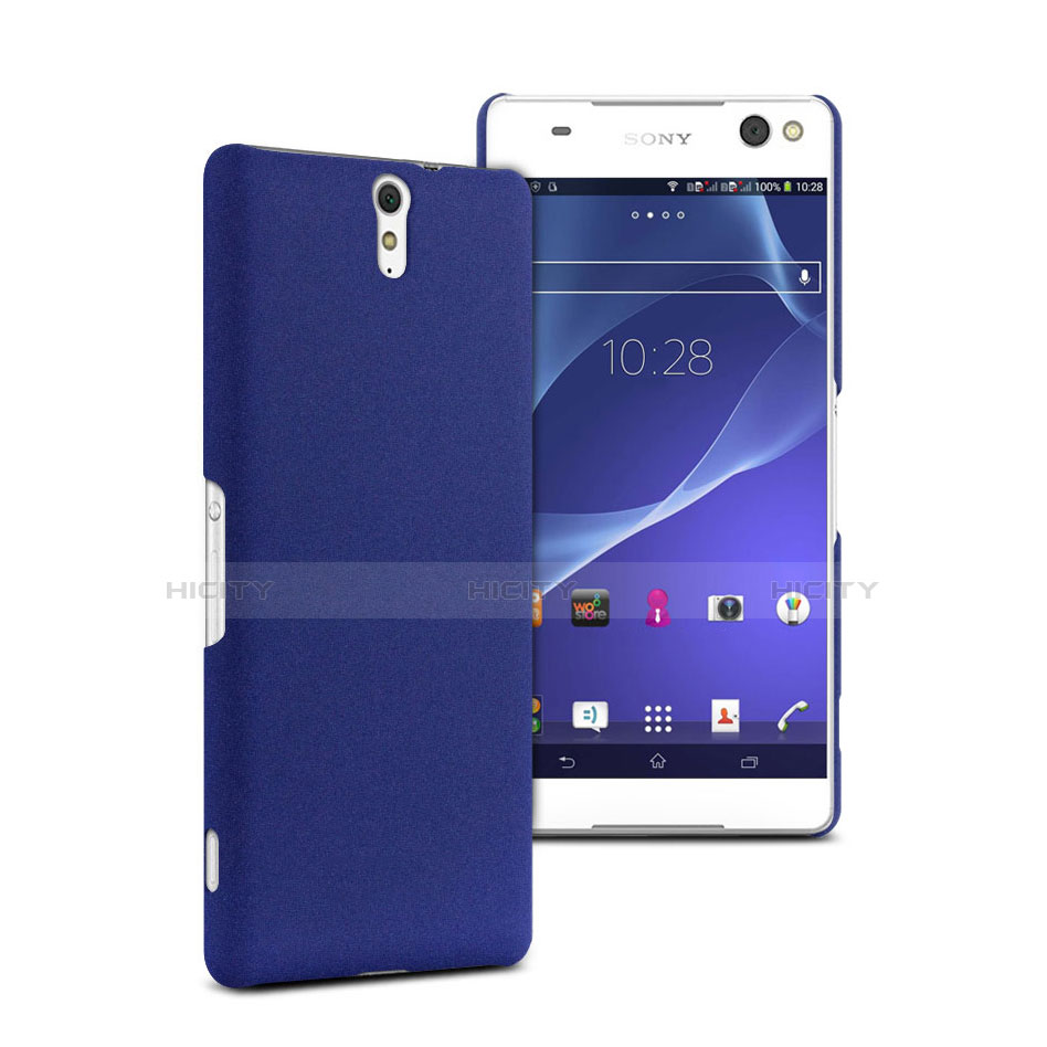 Schutzhülle Kunststoff Tasche Matt für Sony Xperia C5 Ultra Blau