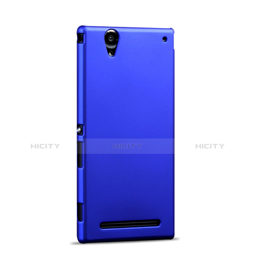 Schutzhülle Kunststoff Tasche Matt für Sony Xperia T2 Ultra Dual Blau