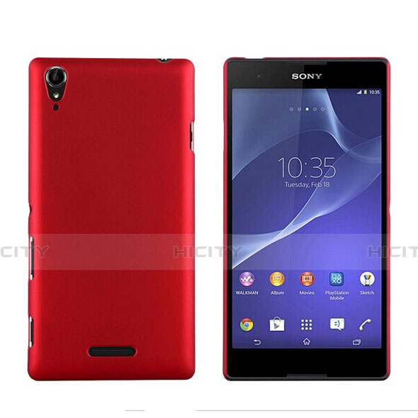 Schutzhülle Kunststoff Tasche Matt für Sony Xperia T3 Rot