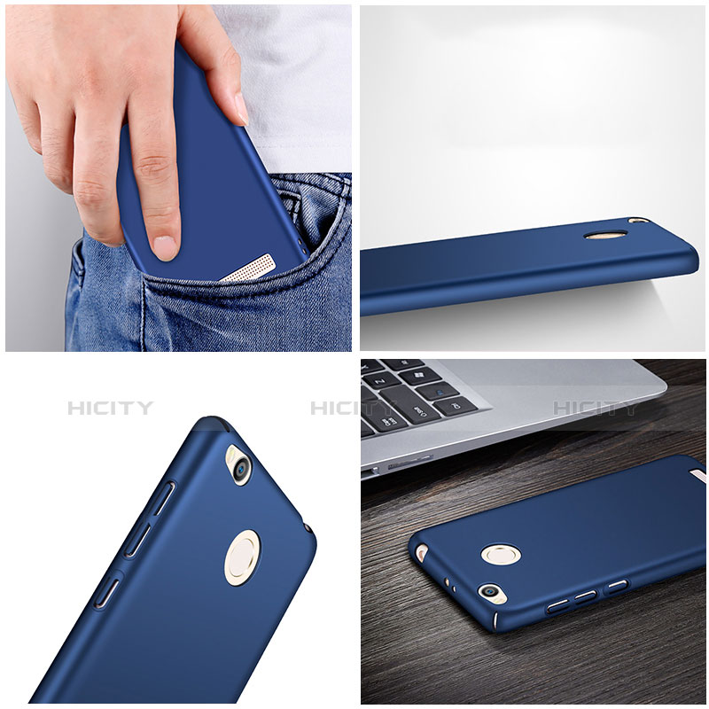 Schutzhülle Kunststoff Tasche Matt für Xiaomi Redmi 3 High Edition Blau