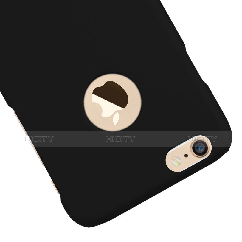 Schutzhülle Kunststoff Tasche Matt Loch für Apple iPhone 6 Plus Schwarz