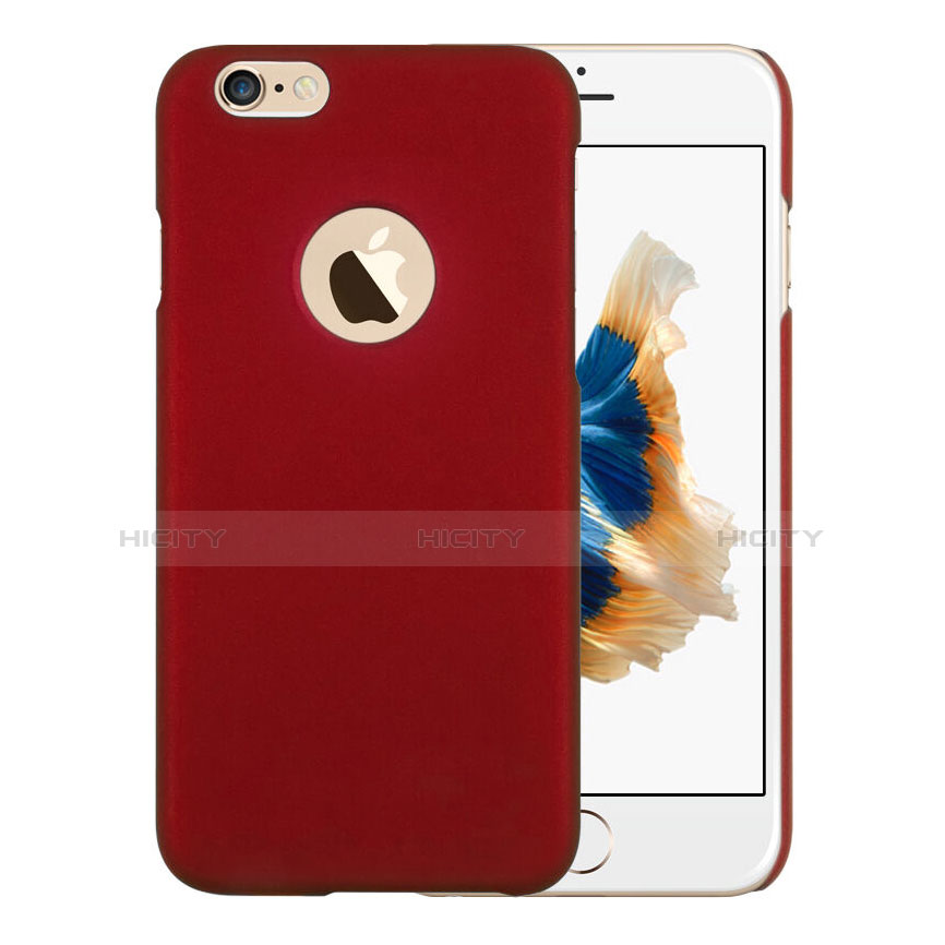 Schutzhülle Kunststoff Tasche Matt Loch für Apple iPhone 6 Rot groß