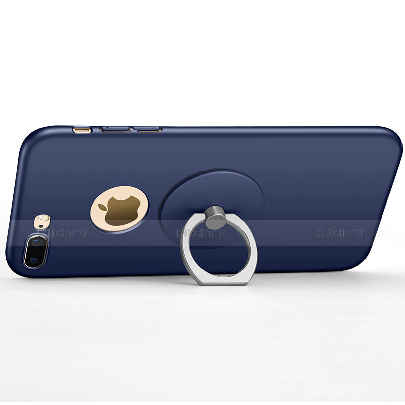 Schutzhülle Kunststoff Tasche Matt Loch für Apple iPhone 7 Plus Blau