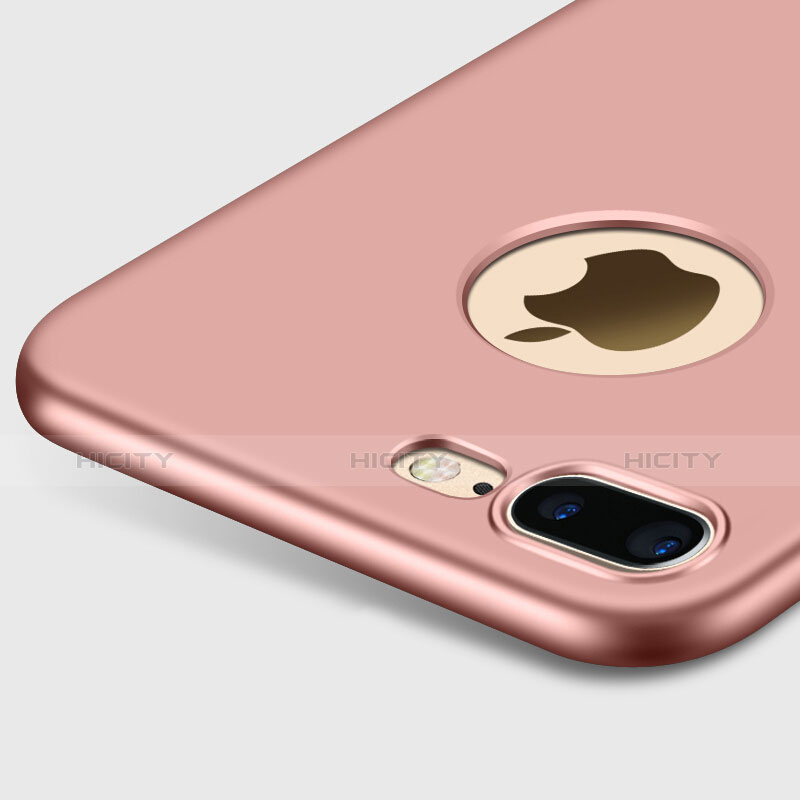 Schutzhülle Kunststoff Tasche Matt Loch für Apple iPhone 7 Plus Rosa Plus