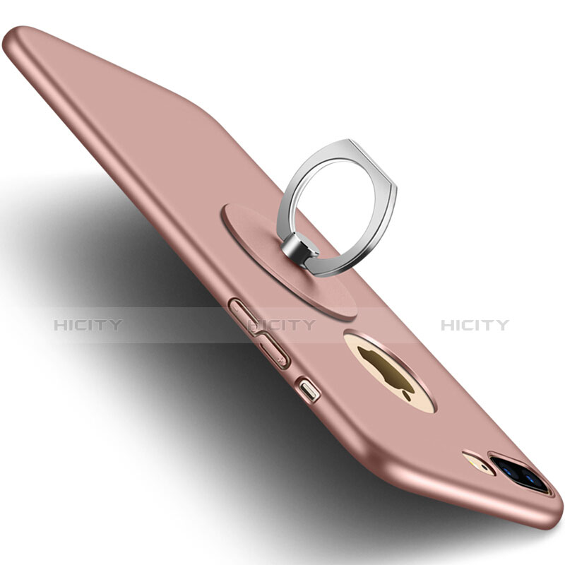 Schutzhülle Kunststoff Tasche Matt Loch für Apple iPhone 7 Plus Rosa groß