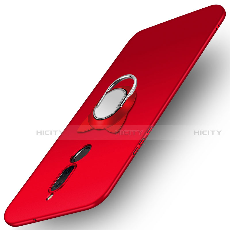 Schutzhülle Kunststoff Tasche Matt mit Fingerring Ständer A02 für Huawei G10 Rot