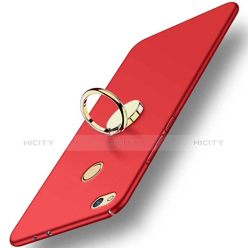 Schutzhülle Kunststoff Tasche Matt mit Fingerring Ständer A02 für Huawei GR3 (2017) Rot Plus