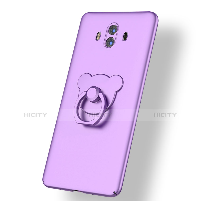 Schutzhülle Kunststoff Tasche Matt mit Fingerring Ständer A03 für Huawei Mate 10 Violett