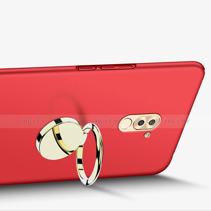 Schutzhülle Kunststoff Tasche Matt mit Fingerring Ständer A05 für Huawei Mate 9 Lite Rot