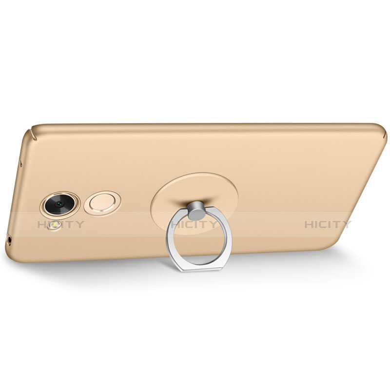 Schutzhülle Kunststoff Tasche Matt mit Fingerring Ständer für Huawei Honor 6A Gold