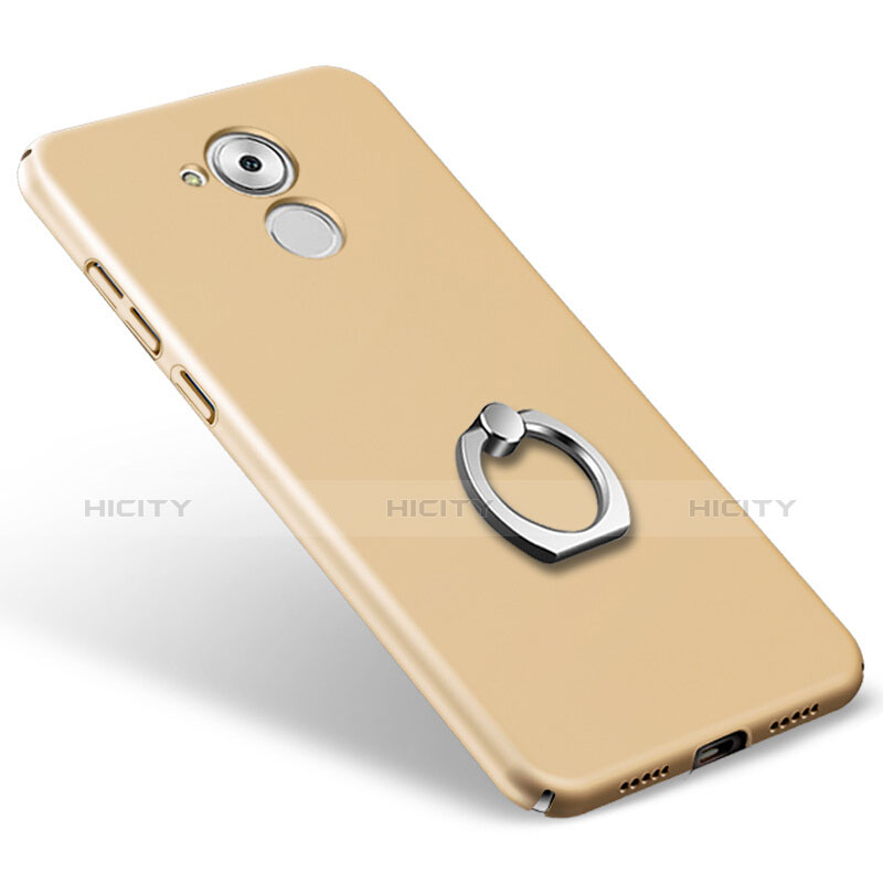 Schutzhülle Kunststoff Tasche Matt mit Fingerring Ständer für Huawei Honor 6C Gold