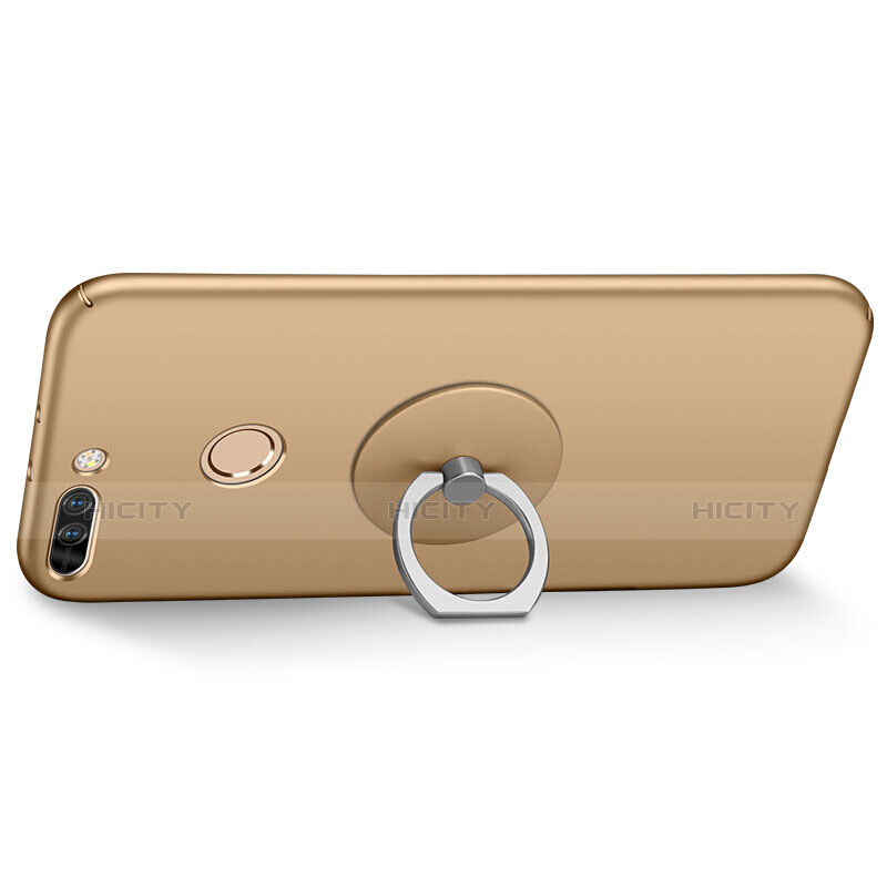 Schutzhülle Kunststoff Tasche Matt mit Fingerring Ständer für Huawei Honor V9 Gold