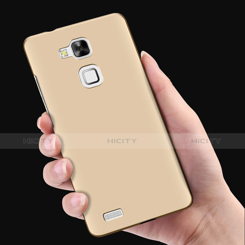 Schutzhülle Kunststoff Tasche Matt mit Fingerring Ständer für Huawei Mate 7 Gold