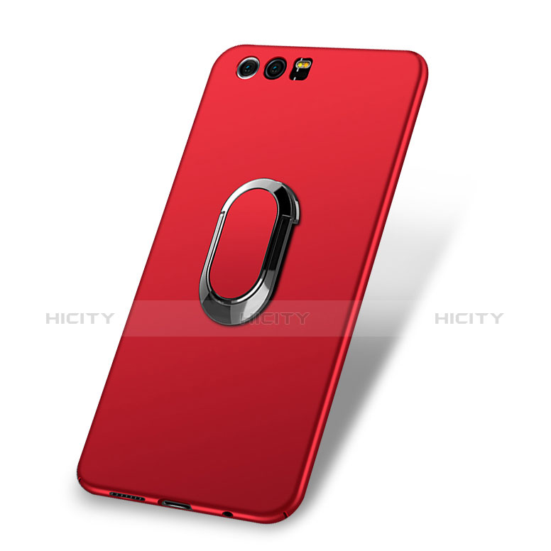 Schutzhülle Kunststoff Tasche Matt mit Fingerring Ständer und Lanyard für Huawei Honor 9 Rot