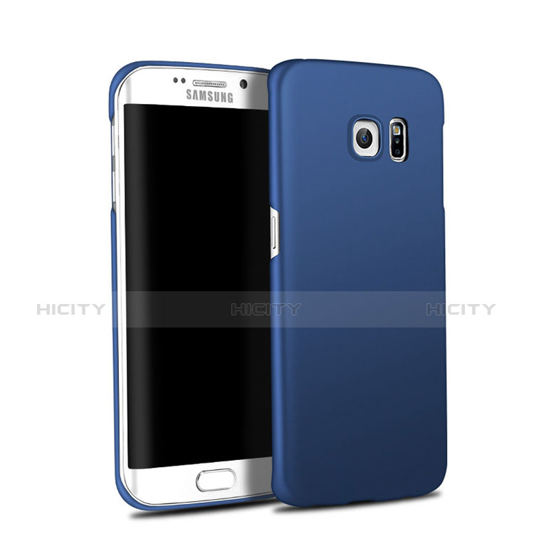 Schutzhülle Kunststoff Tasche Matt Q02 für Samsung Galaxy S6 Edge+ Plus SM-G928F Blau