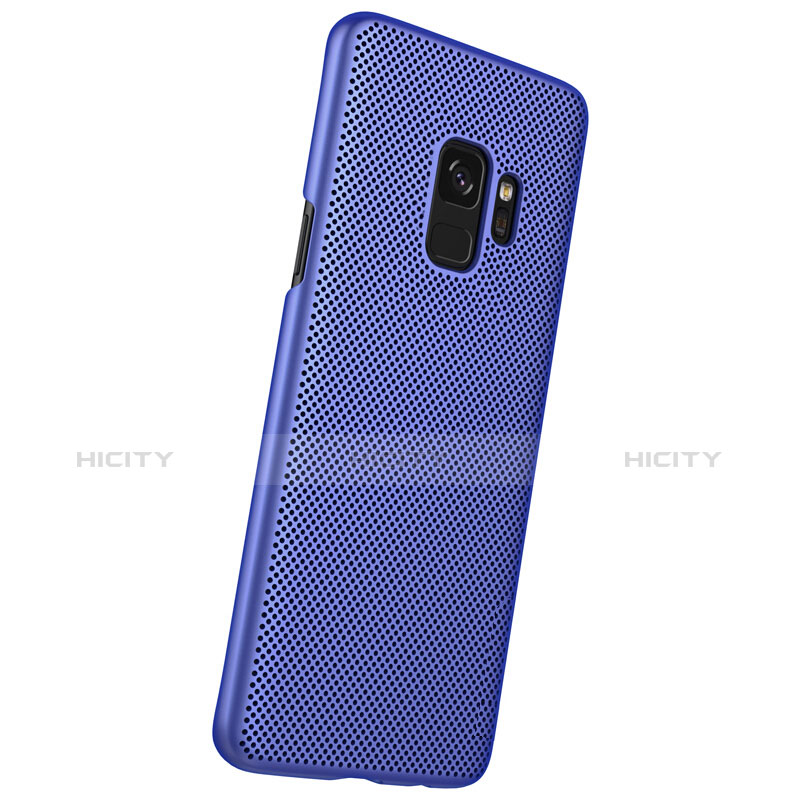 Schutzhülle Kunststoff Tasche Punkte Loch für Samsung Galaxy S9 Blau