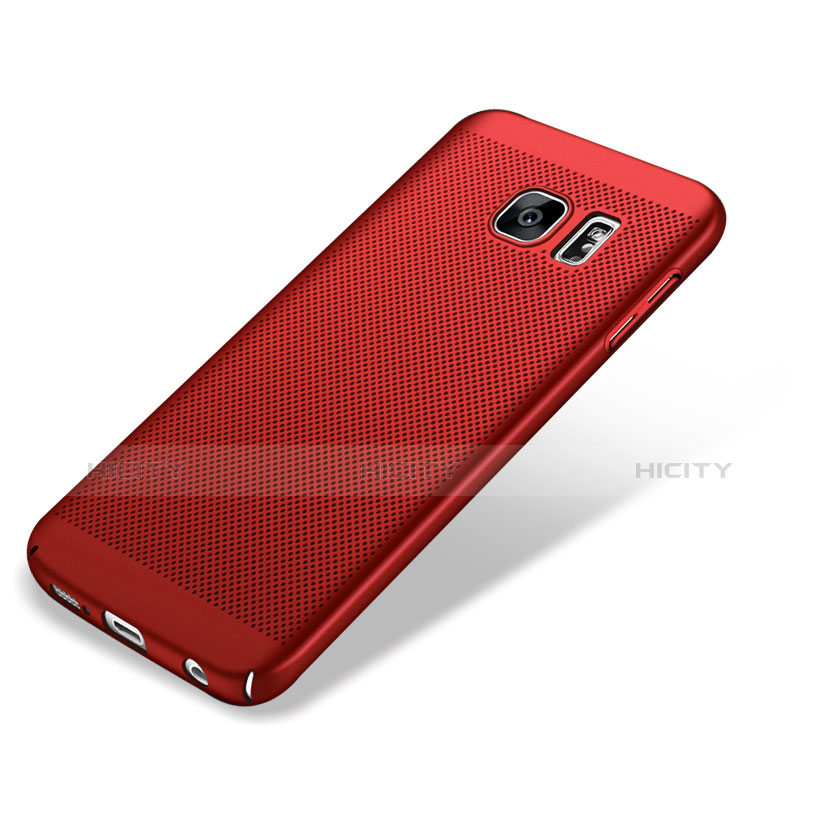 Schutzhülle Kunststoff Tasche Punkte Loch M01 für Samsung Galaxy S7 Edge G935F Rot Plus